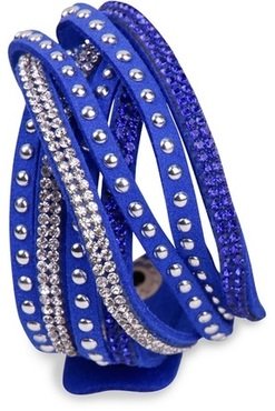 IRINA Damen Strass Armband Wickelarmband Blau