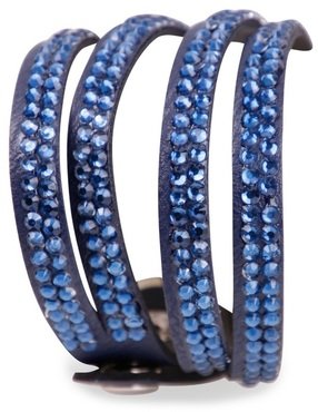 IRINA Damen Strass Armband Wickelarmband Schwarz/Blau