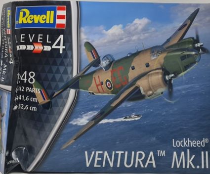 Revell Modellbausatz Flugzeug 1:48 - Lockheed Ventura Mk.II im Maßstab 1:48, Level 4, BWARE