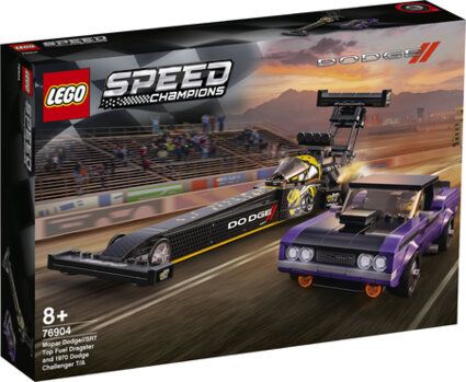 LEGO 76904 Speed Champions Mopar Dodge//SRT Dragster & 1970 Dodge Challenger Spielzeugauto, Modellauto zum selber Bauen, Rennwag