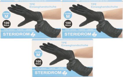 Einmalhandschuhe 100er-Box schwarz TPE Einweghandschuhe