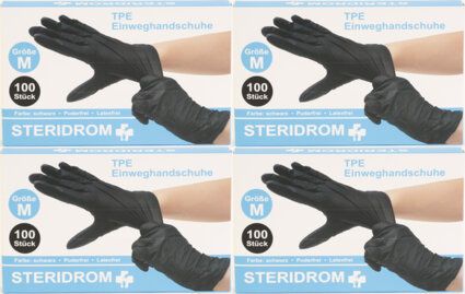 Einmalhandschuhe 100er-Box schwarz TPE Einweghandschuhe