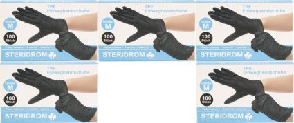 Einmalhandschuhe 100er-Box schwarz TPE Einweghandschuhe