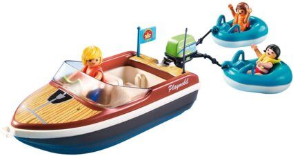 PLAYMOBIL Family Fun 70091 Sportboot mit Fun-Reifen, Ab 4 Jahren