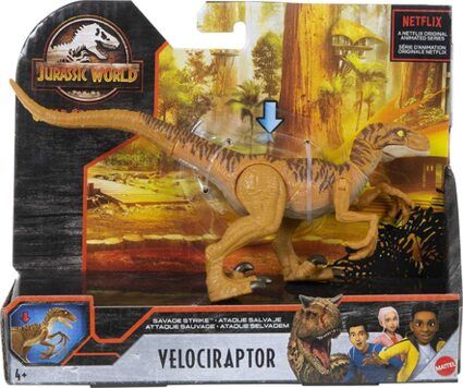 Jurassic World HBX32 - Velociraptor Krallenattacke Dinosaurier-Actionfigur, bewegliche Arme und Beine