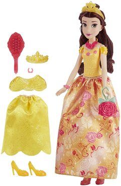 Disney Prinzessin Überraschungsstyles Belle Modepuppe mit 10 Modeaccessoires