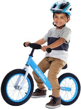 Bueuwe Laufrad Für 3-7 Jahre Mädchen & Jungen 14-Zoll-Trainingsfahrrad ohne Pedale mit Rahmen aus Kohlenstoffstahl, Verstellbare