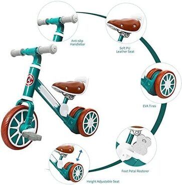 Laufrad »2 in 1 Balance Lauflernrad für Kinder ab 9 Monaten«, drei Räder Kinderfahrrad mit abnehmbaren Pedalen