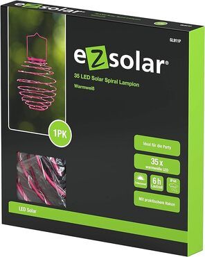 EZSolar GL911PEZ Solarleuchte für den Garten, zum Aufhängen, Rosa