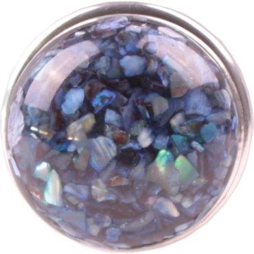 Chunk Beads halber blau schimmernden Perle