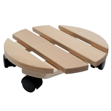 Pflanzenroller Holz MASSIV rund 30 cm bis 120 KG