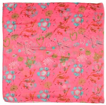 Damen Schlauchschal in dunkleren Pink mit bunten Blüten