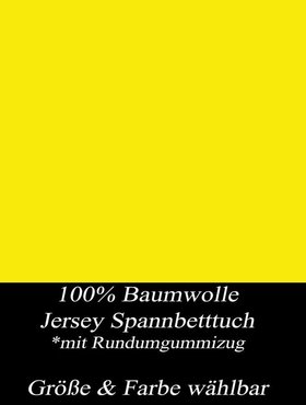 Linen & Home  Jersey Spannbettlaken 200 X 220 cm gelb Spannbetttücher Wasserbetten& Boxspringbetten