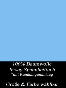 Linen & Home  Jersey Spannbettlaken 200 X 220 cm hellblau Spannbetttücher Wasserbetten& Boxspringbetten
