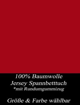 Linen & Home  Jersey Spannbettlaken 200 X 220 cm rot Spannbetttücher Wasserbetten& Boxspringbetten