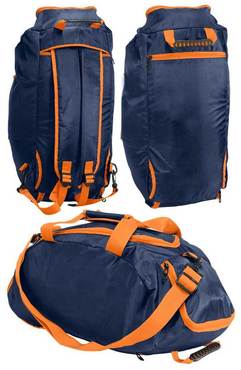 Rucksack Tasche Denver in Blau mit Orange für Sport und Freizeit