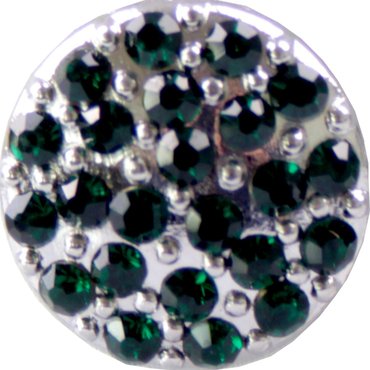 Chunk Beads in silber mit grünen Glassteinen