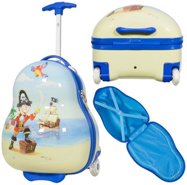 Kinder Kofferset 2tlg Motiv Pirat - Kinder Reiseset Blau