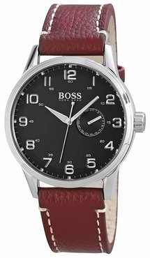 Hugo Boss Herren-Armbanduhr XL Analog Quarz Leder 1512723