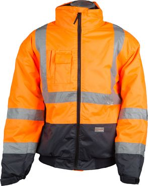 Workwear Warn- und Wetterschutzjacke, Style U-W 19, Farbe:leuchtorange-marine