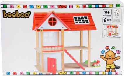 Beeboo Puppenhaus Eco Villa, unmöbliert L 47,5 x B 31,5 x H 47,3 cm