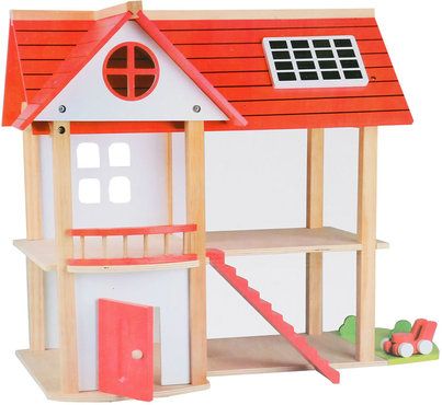 Beeboo Puppenhaus Eco Villa, unmöbliert L 47,5 x B 31,5 x H 47,3 cm