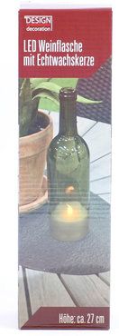 Weinflasche mit LED Kerze Deko