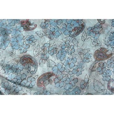 Damen Schlauchschal in hellblau mit Blumen und paisley Muster