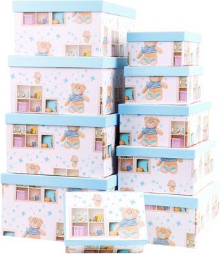 Geschenkbox Teddybär in Blau