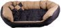 Hundebett - Hundekissen - Hundesofa abwischbar mit Wendekissen Black / Brown  Grösse L