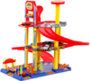 Super Garage. Zweistöckiges Playset, mit Aufzug. Tanksäule und Waschstrasse, incl. 6 Fahrzeuge 70cm