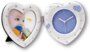 ZEP Foto-Uhr Heart Clock, Uhr Design Bilderrahmen für 2 Bilder je 10 x 10 cm, Maße 10 x 20 cm,