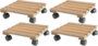 Pflanzenroller Holz eckig 30x30 cm Blumen Rollbrett bis 50 Kg