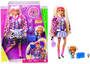 Barbie Extra - Puppe mit blonden Zöpfen, Felljacke und einem Tier! (GYJ77)