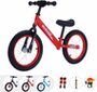Bueuwe Laufrad Für 3-7 Jahre Mädchen & Jungen 14-Zoll-Trainingsfahrrad ohne Pedale mit Rahmen aus Kohlenstoffstahl, Verstellbare