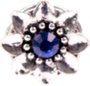 Chunk Beads als Blüte aus Metall mit blauem Glasstein