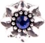 Chunk Beads als Blüte aus Metall mit blauem Glasstein