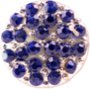 Chunk Beads in silber mit blauen Glassteinen