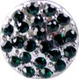 Chunk Beads in silber mit grünen Glassteinen