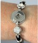 Chunk Click Lederarmband mit Strass in schwarz