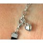 Chunk Click Lederarmband mit Strass in schwarz