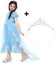 Katara 1842-200 Disney Rapunzel Aschenputtel Faschings-Kleid, Blaues Kleid mit Schleppe