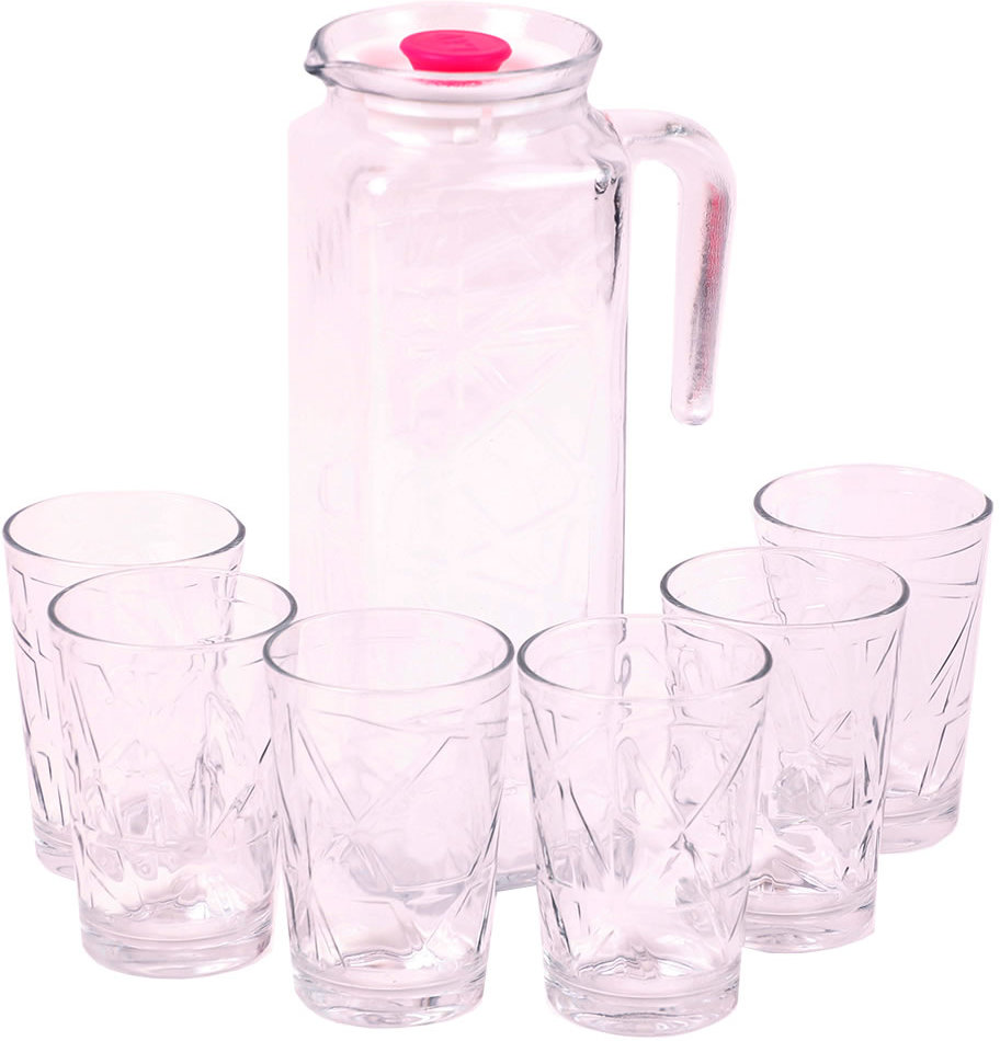 Wassergläser Set 7-tlg Glas Karaffe Set