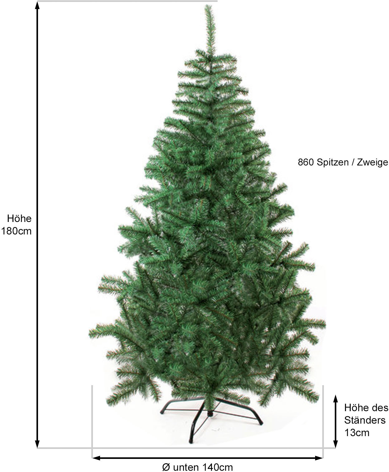 Weihnachtsbaum künstlich 180 cm Christbaum Tannenbaum