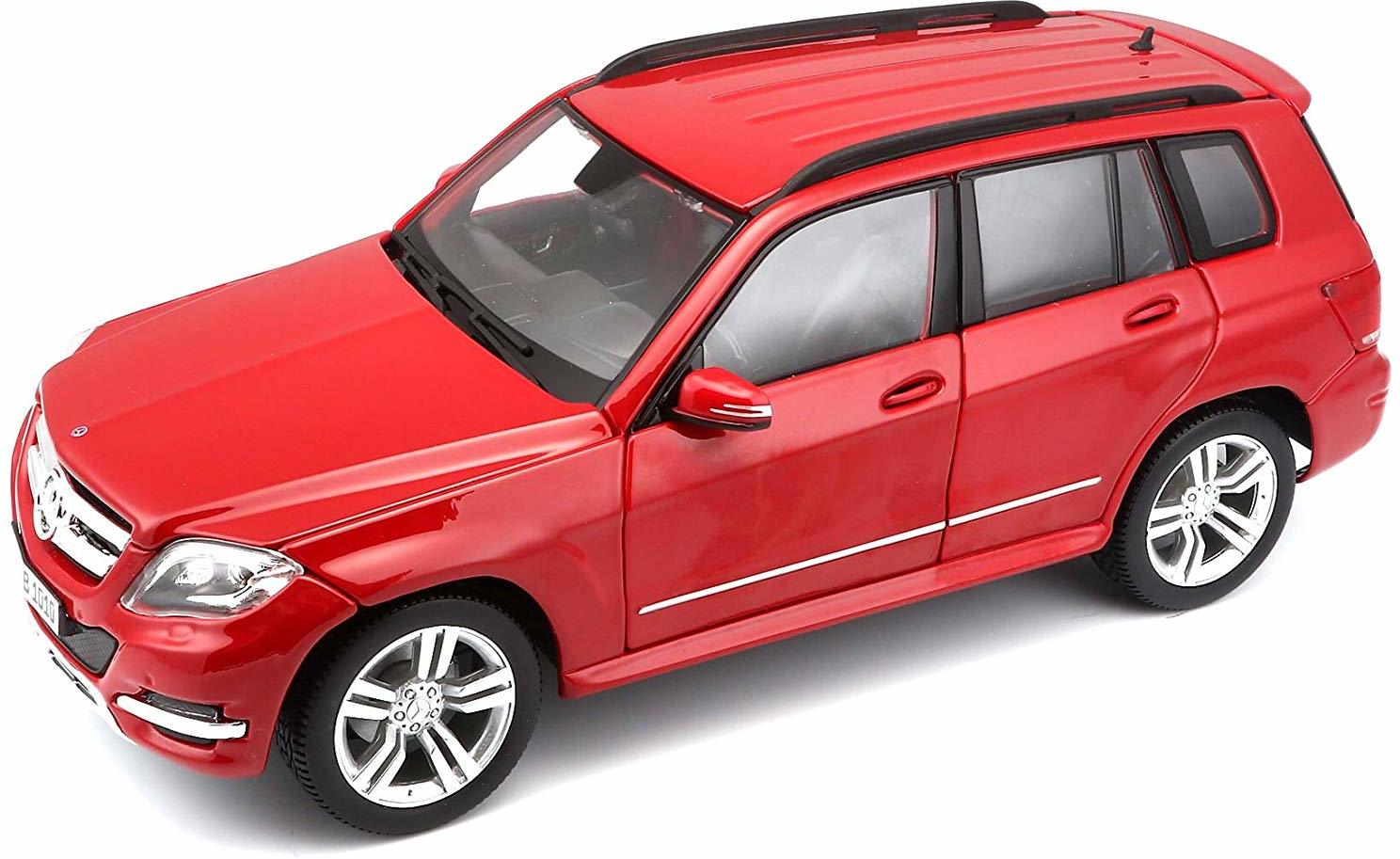 Mercedes GLK, Modellauto mit Federung, Maßstab 1:18, Türen und Motorhaube beweglich, Fertigmodell, lenkbar, 24 cm, rot