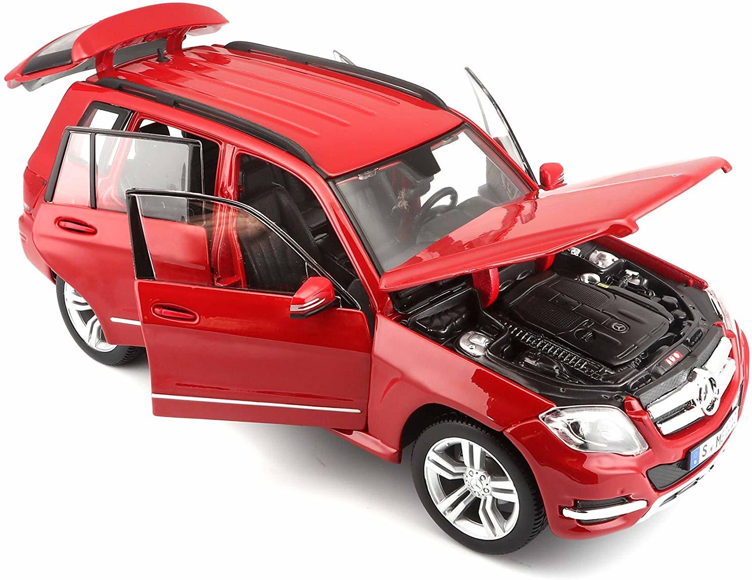 Mercedes GLK, Modellauto mit Federung, Maßstab 1:18, Türen und Motorhaube beweglich, Fertigmodell, lenkbar, 24 cm, rot