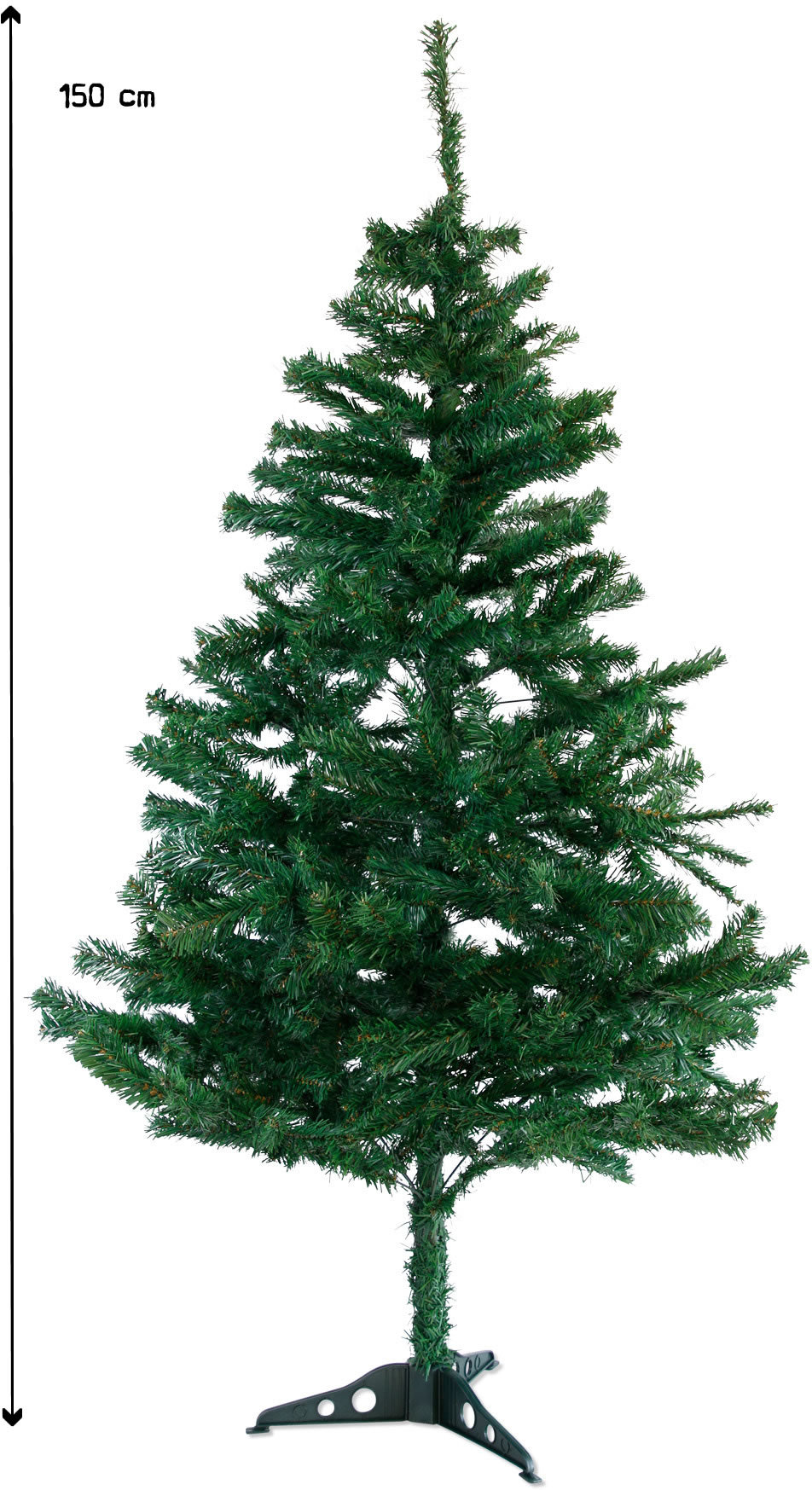 150cm künstlicher Weihnachtsbaum Christbaum Tannenbaum mit Metallständer, Schneller Montage und Faltung (150cm, Grün PVC)