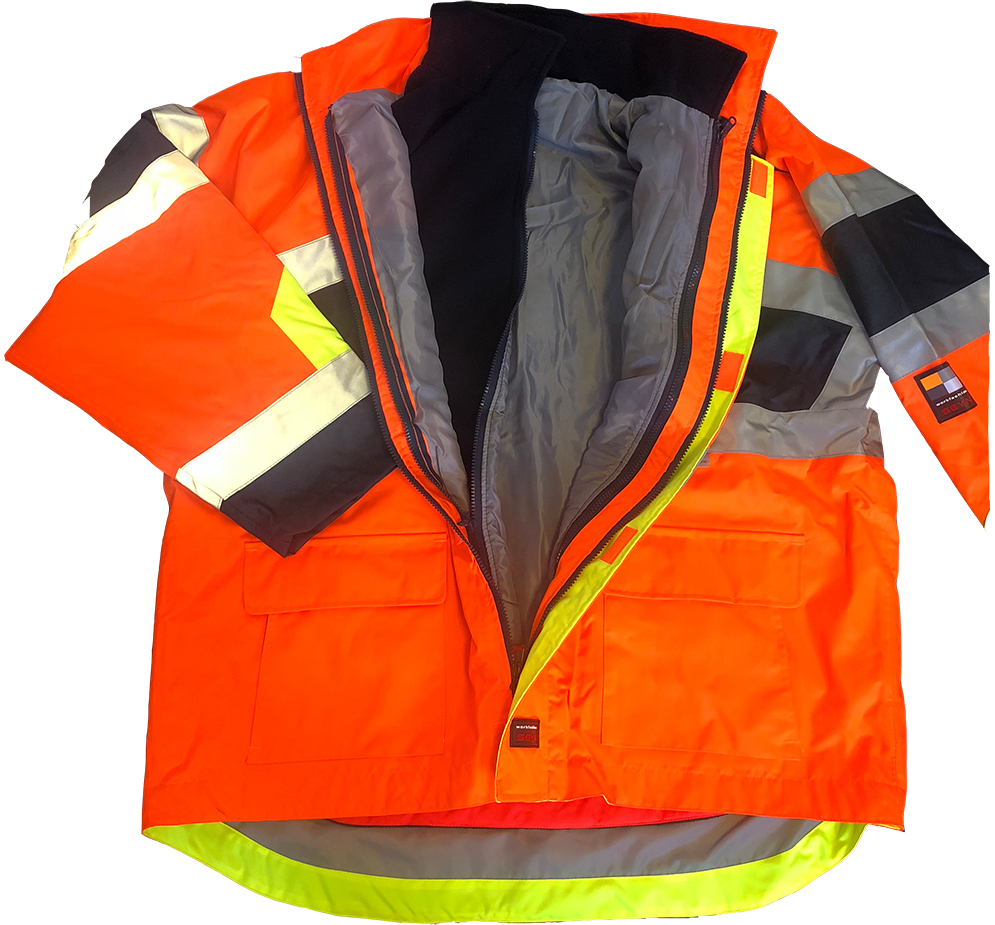 Seyn Workfasion 3 in 1 Arbeitswetterjacke Wasserdicht mit herausnehmbaren Plarfleece, Grösse XXL