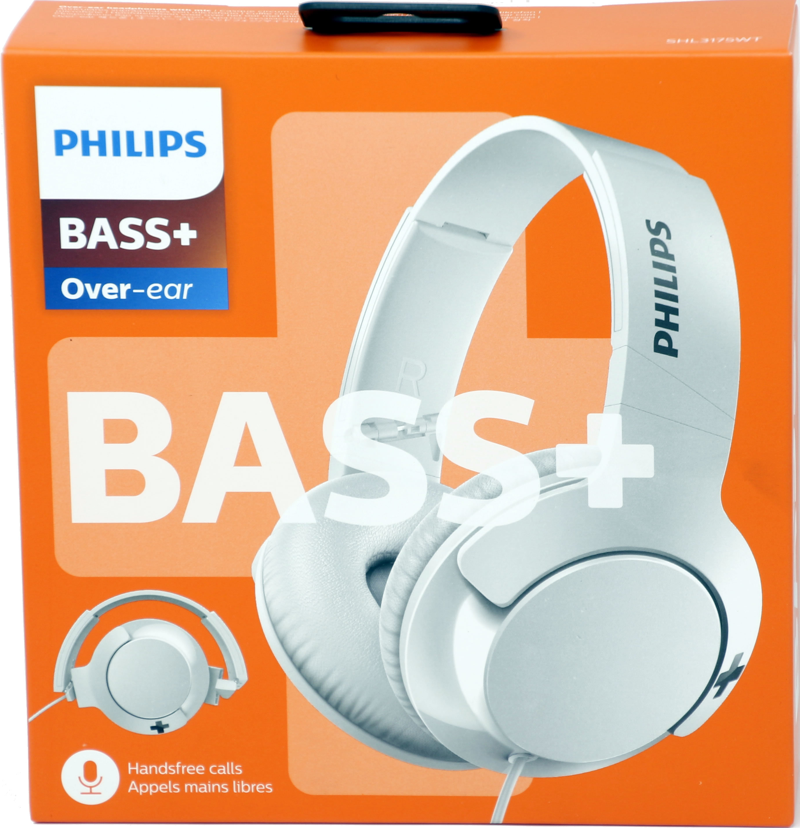 Philips SHL3175WT BASS+ Over-Ear Kopfhörer (mit Mikrofon, Fernbedienung, satter Bass, Freisprechfunktion) weiß