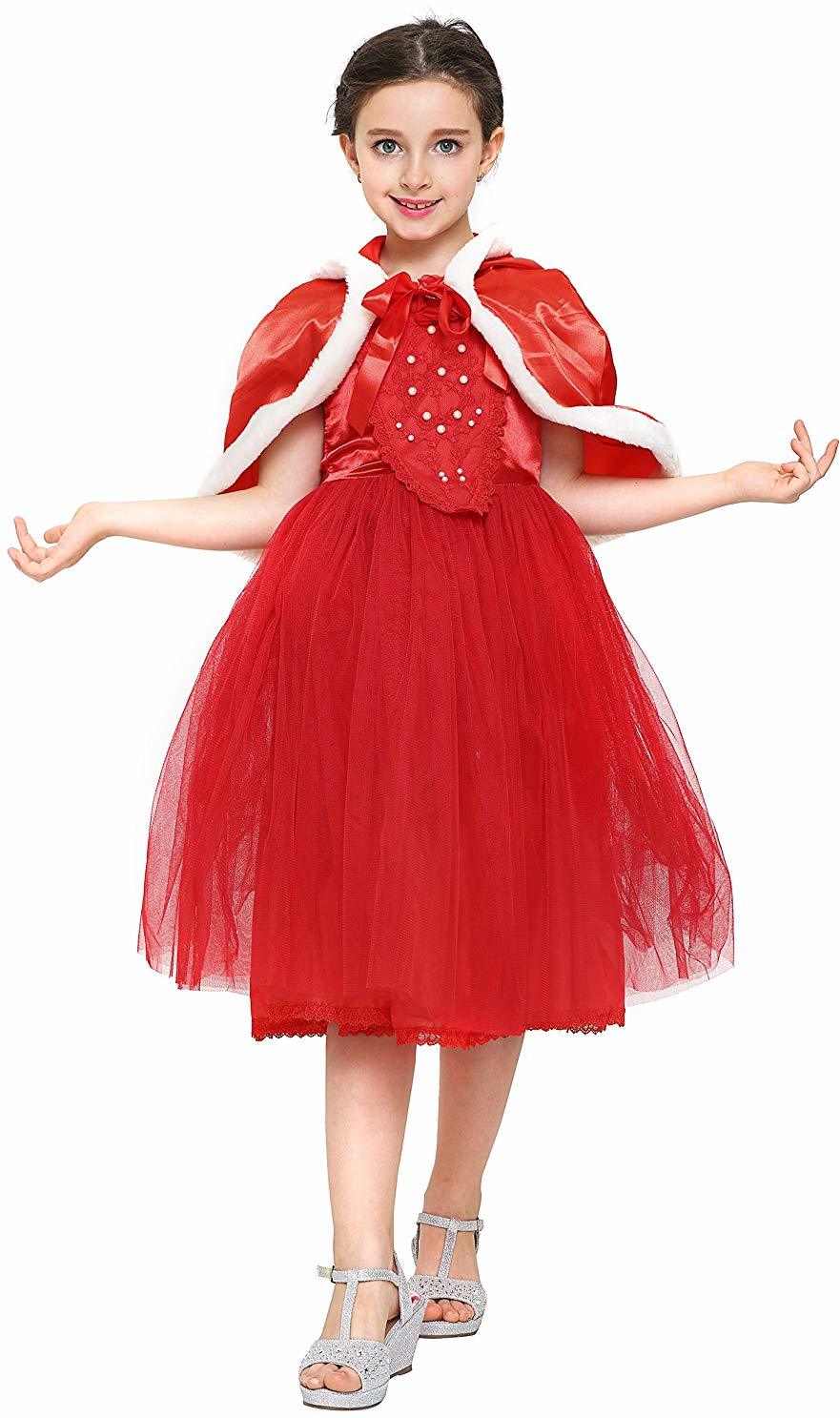 Katara 1681 Prächtiges Mädchenkostüm Prinzessinnenkleid mit viel Tüll / Winter-Kleid für Kinder an Karneval, Fasching, Fastnacht